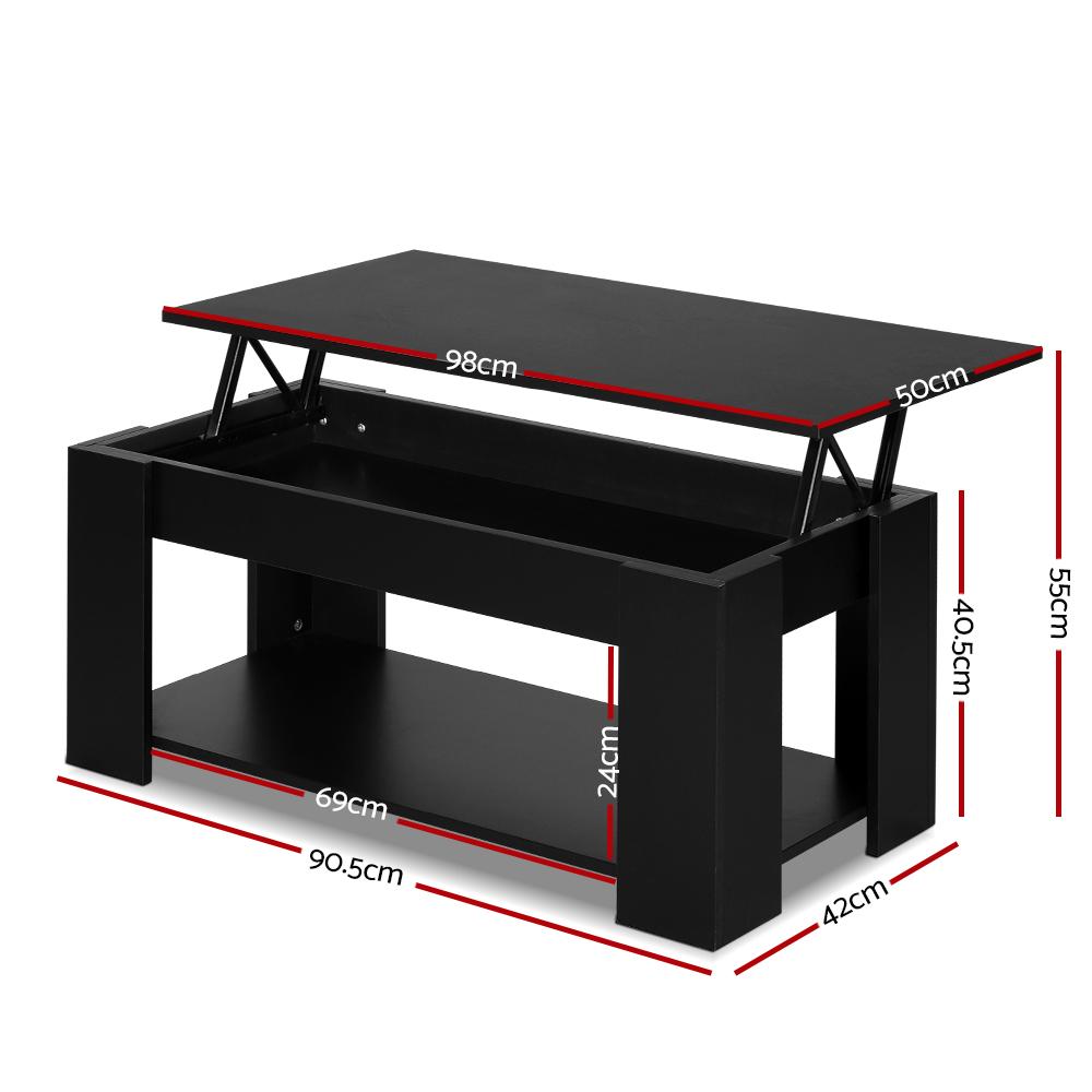Artiss Coffee Table Lift-top Coffee Table Black Ozdingo