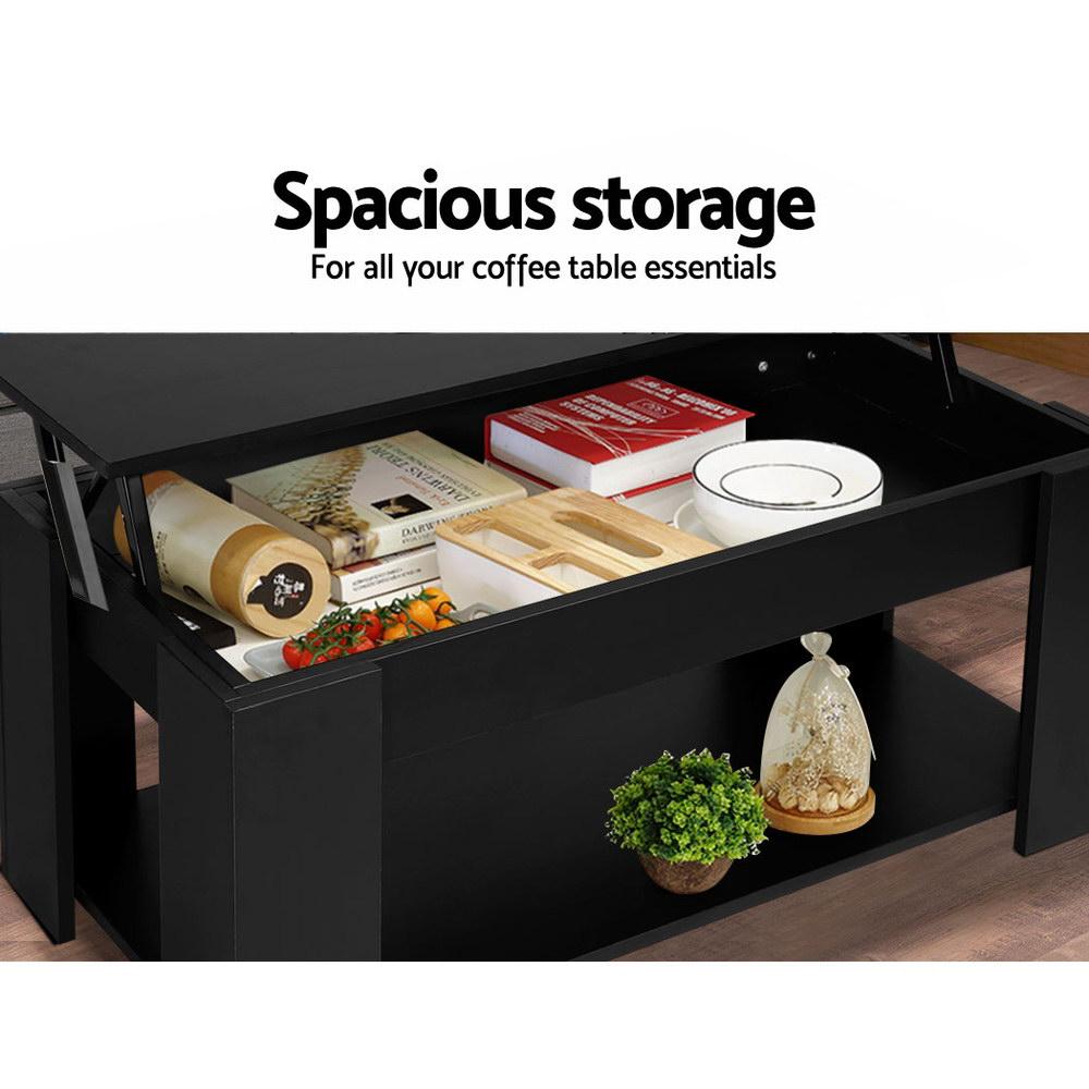 Artiss Coffee Table Lift-top Coffee Table Black Ozdingo