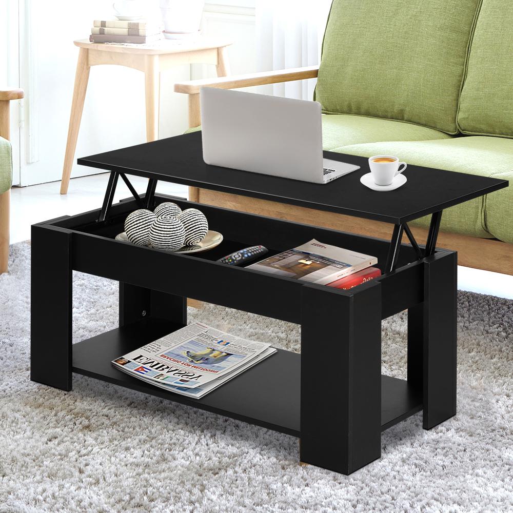 Artiss Coffee Table Lift-top Coffee Table Black Ozdingo