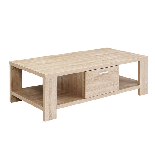 Artiss Coffee Table 1 Drawer Oak Maxi Ozdingo