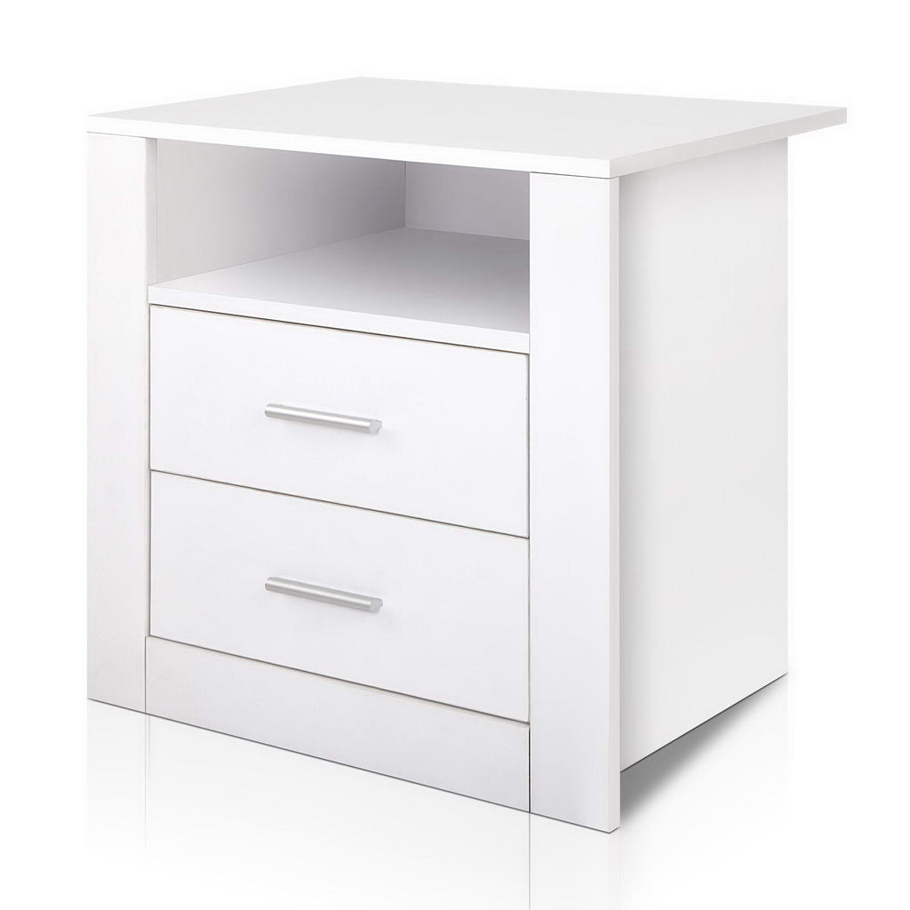 Artiss Bedside Tables Drawers Storage Cabinet Drawers Side Table White Ultramarine Dione