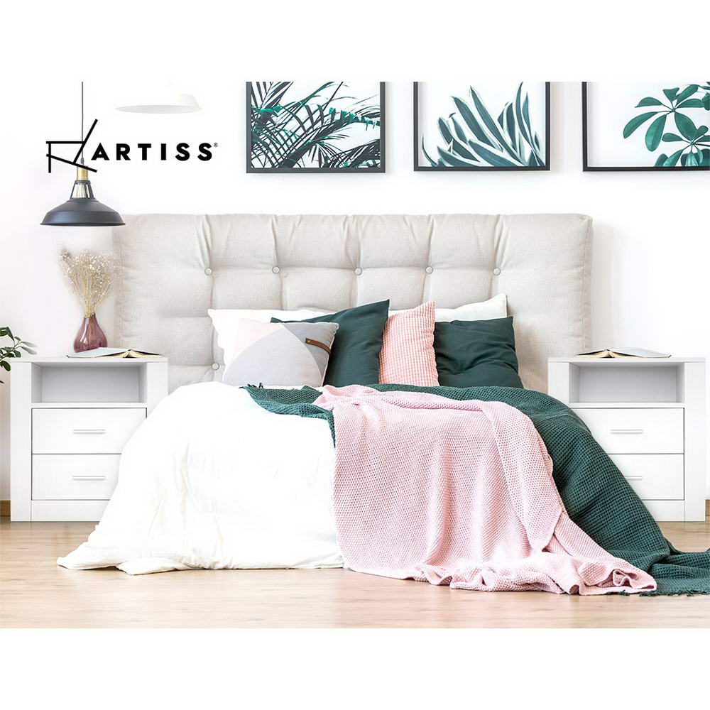 Artiss Bedside Tables Drawers Storage Cabinet Drawers Side Table White Ultramarine Dione