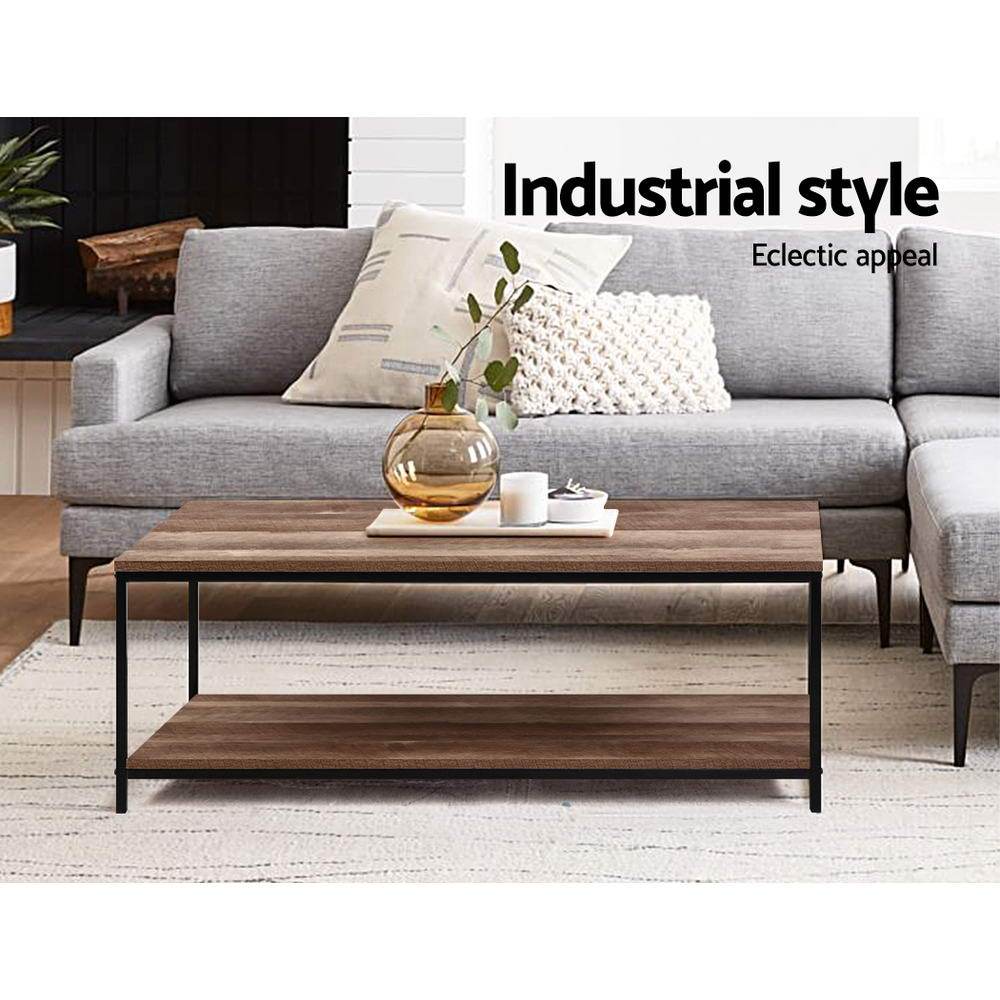 Artiss Coffee Table Rectangular 93CM Walnut Olin Ozdingo