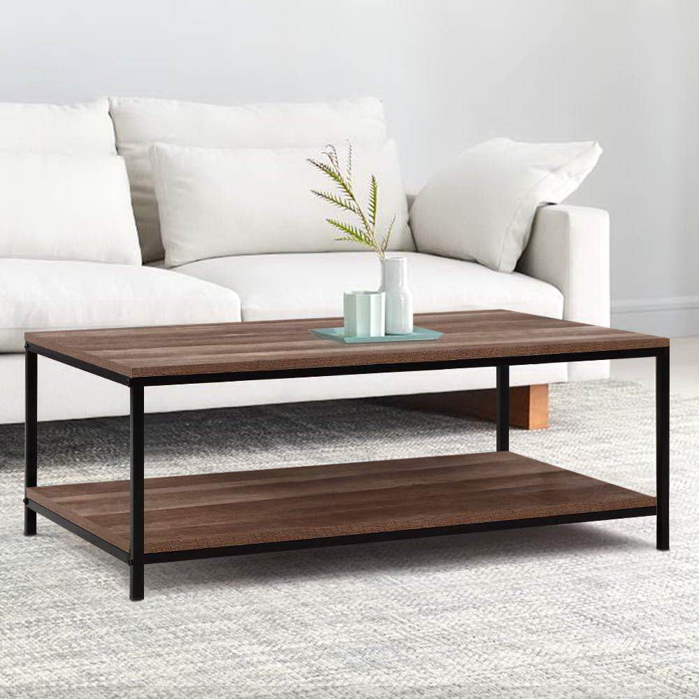 Artiss Coffee Table Rectangular 93CM Walnut Olin Ozdingo