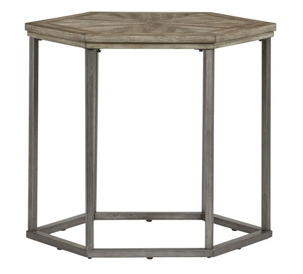 Progressive Furniture T379-04 Adison Cove Ash Blonde Hexagon End Table Rose Chloe