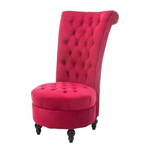 Red Tufted High Back Plush Velvet Upholstered Accent Low Profile Chair Yellow Crius