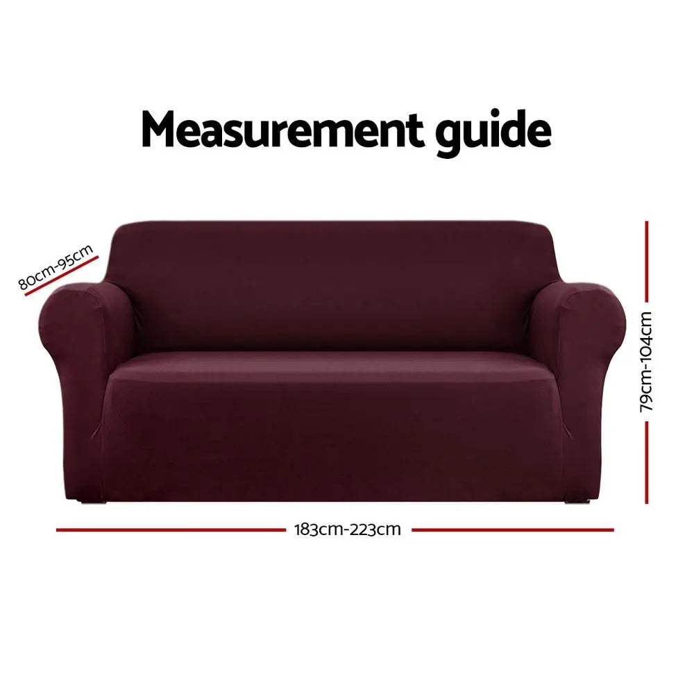 Artiss Sofa Cover Couch Covers 3 Seater Stretch Burgundy Ozdingo