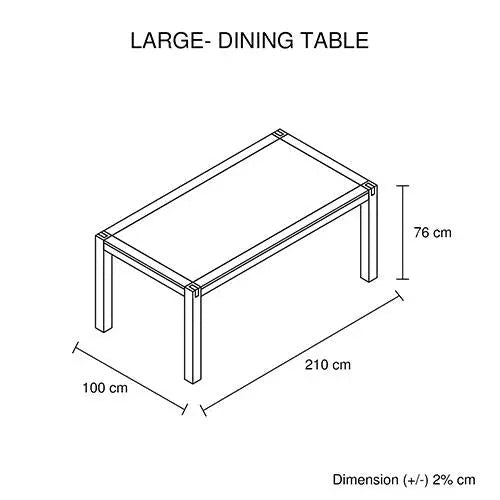 Dining Table 210cm Large Size with Solid Acacia  Wooden Base in Ultramarine Dione