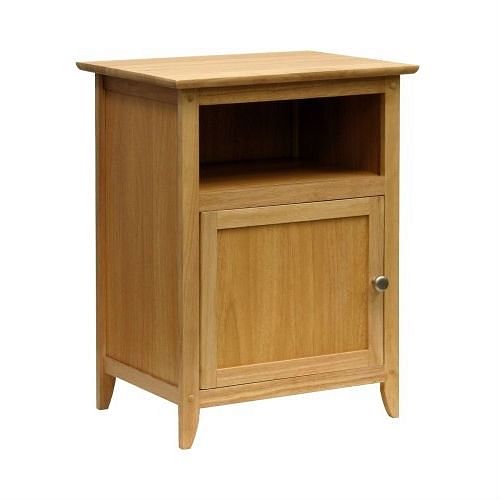 Simple End Table Nightsatnd Accent Table in Natural Wood Finish Yellow Crius