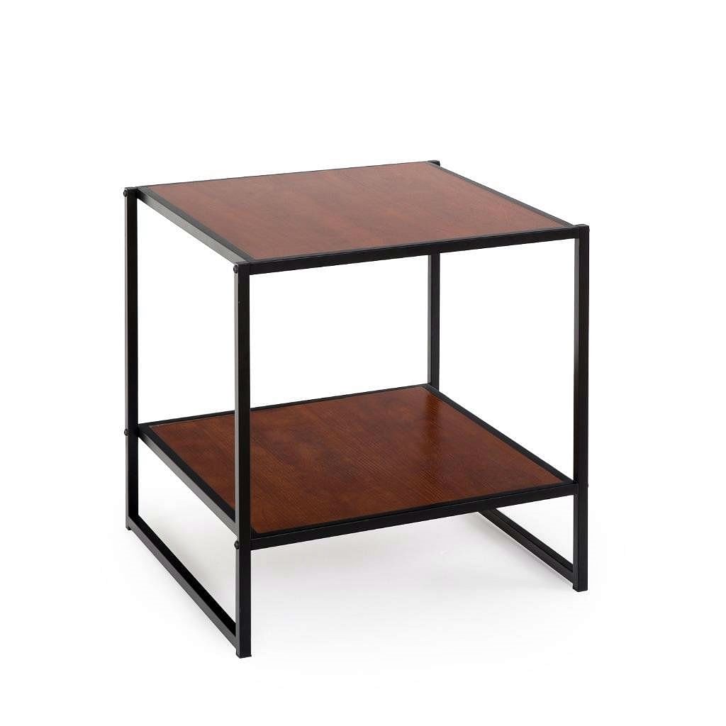 Modern Steel Frame End Table Nightstand in Brown Yellow Crius