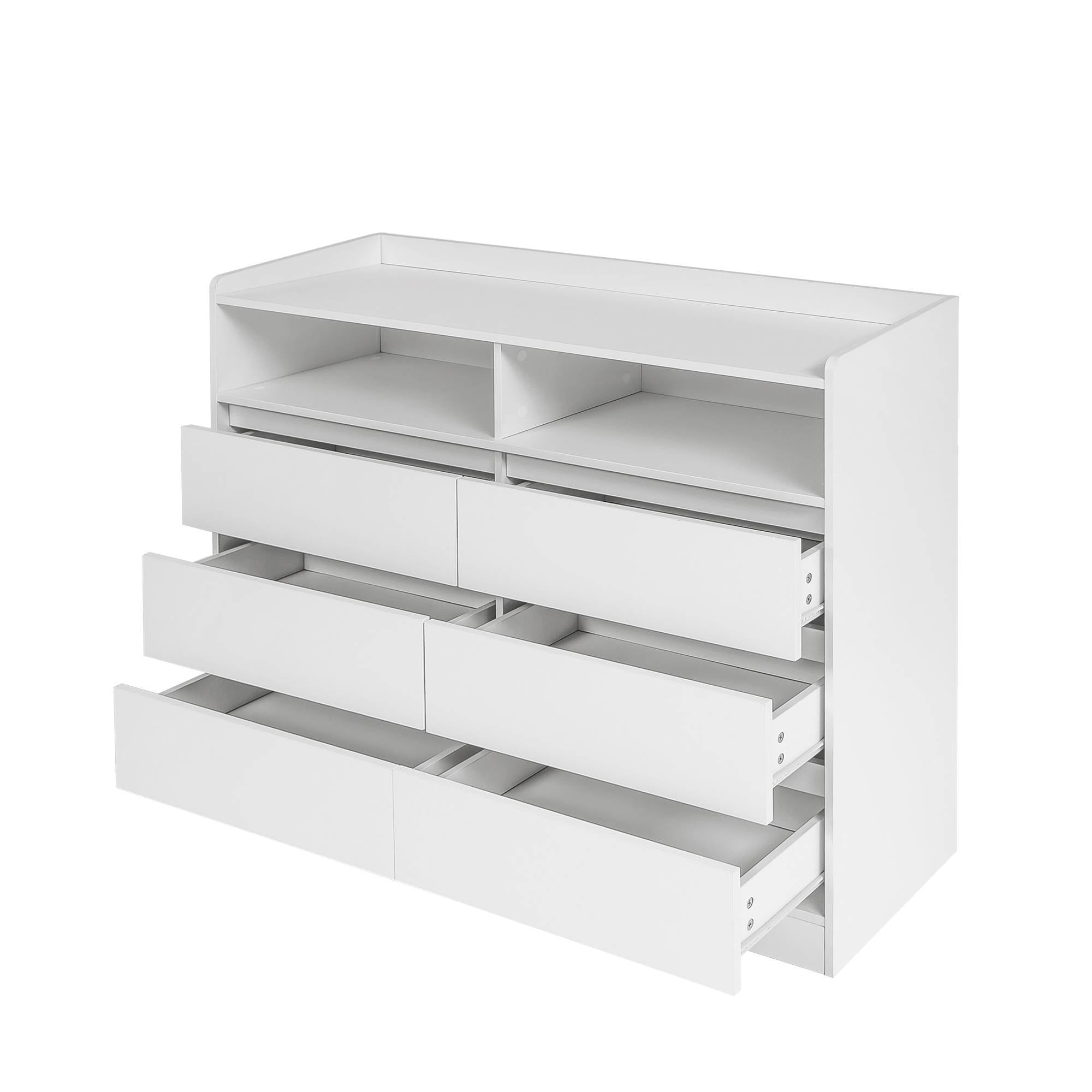 6 Drawer Dresser With LED Lights Modern Dressers Drawers With Sturdy Frame