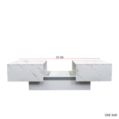Coffee Table With Sliding Tabletop, Center Table With Hidden Storage Compartment, Extendable Table For Living Room CJDropshipping