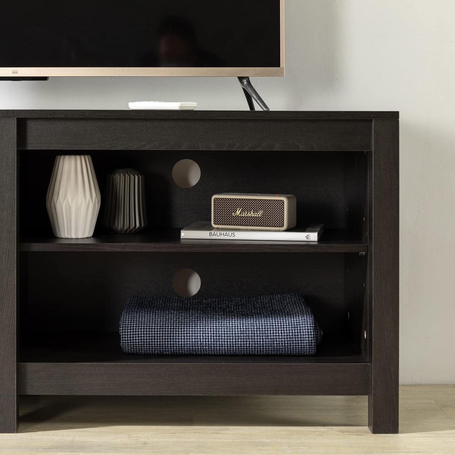 Camden TV Stand for Tvs up to 65", Contemporary Entertainment Center Peach Maple