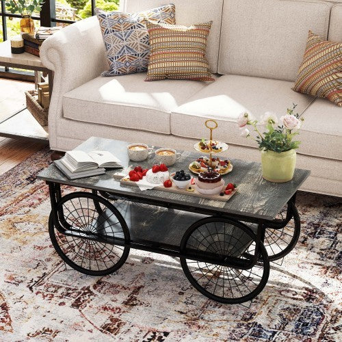 Modern Style Coffee Table Rectangle Coffee Table End Side Table Retro Design Coffee CJDropshipping