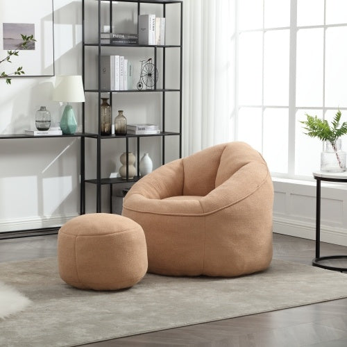 Bedding Bean Bag Sofa Chair High Pressure Foam Bean Bag Chair Material With Padded Foam Padding Compressed Bean Bag With Footrest