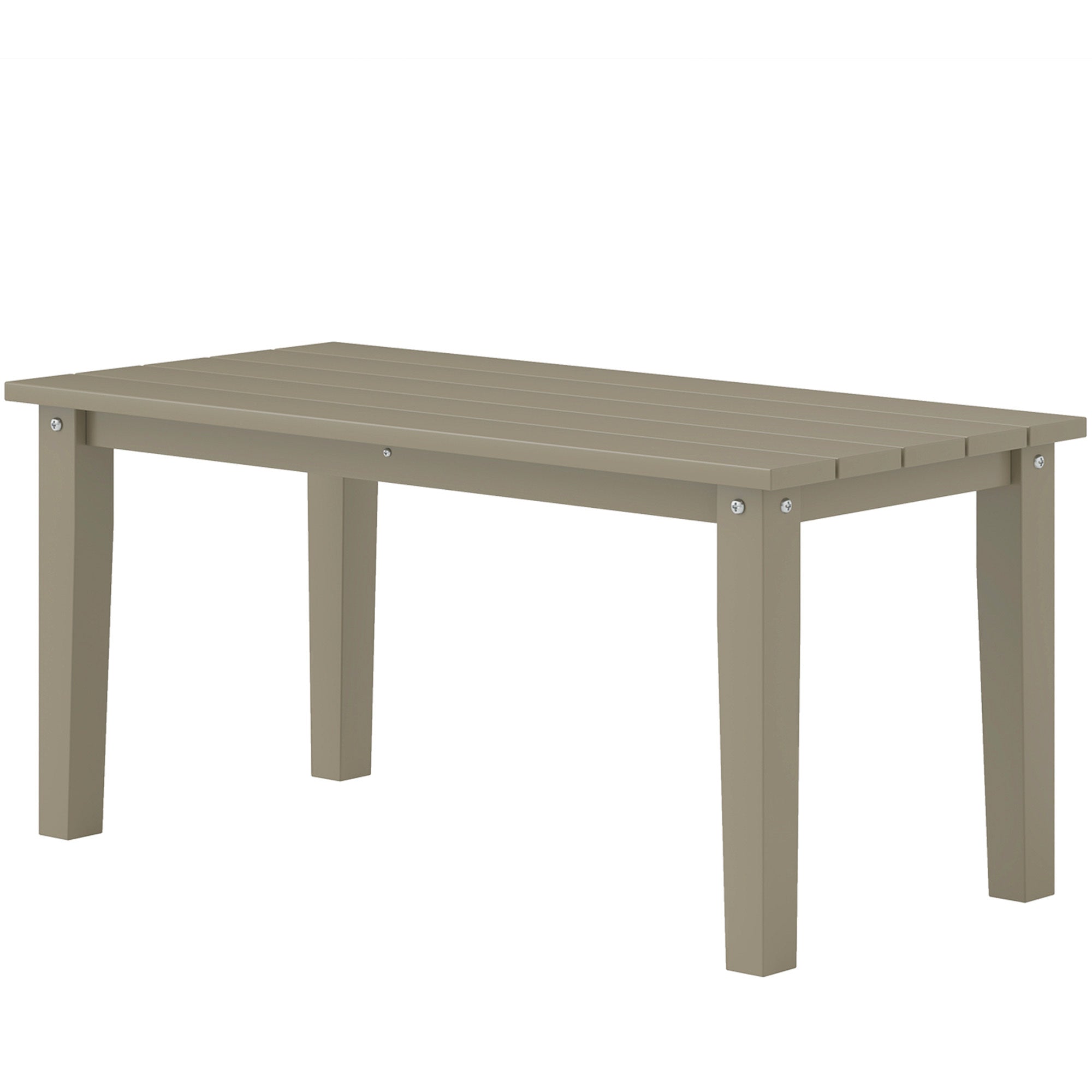 Rectangle Outdoor Coffee Table, HDPE All-Weather Outdoor Patio Table With Slatted Tabletop For Yard, Balcony, Brown CJDropshipping