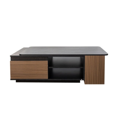 Extendable Coffee Table, Length Adjustable Wood Coffee Table With 2 Storage Drawers For Living Room, Large Long Rectangular Center Table CJDropshipping