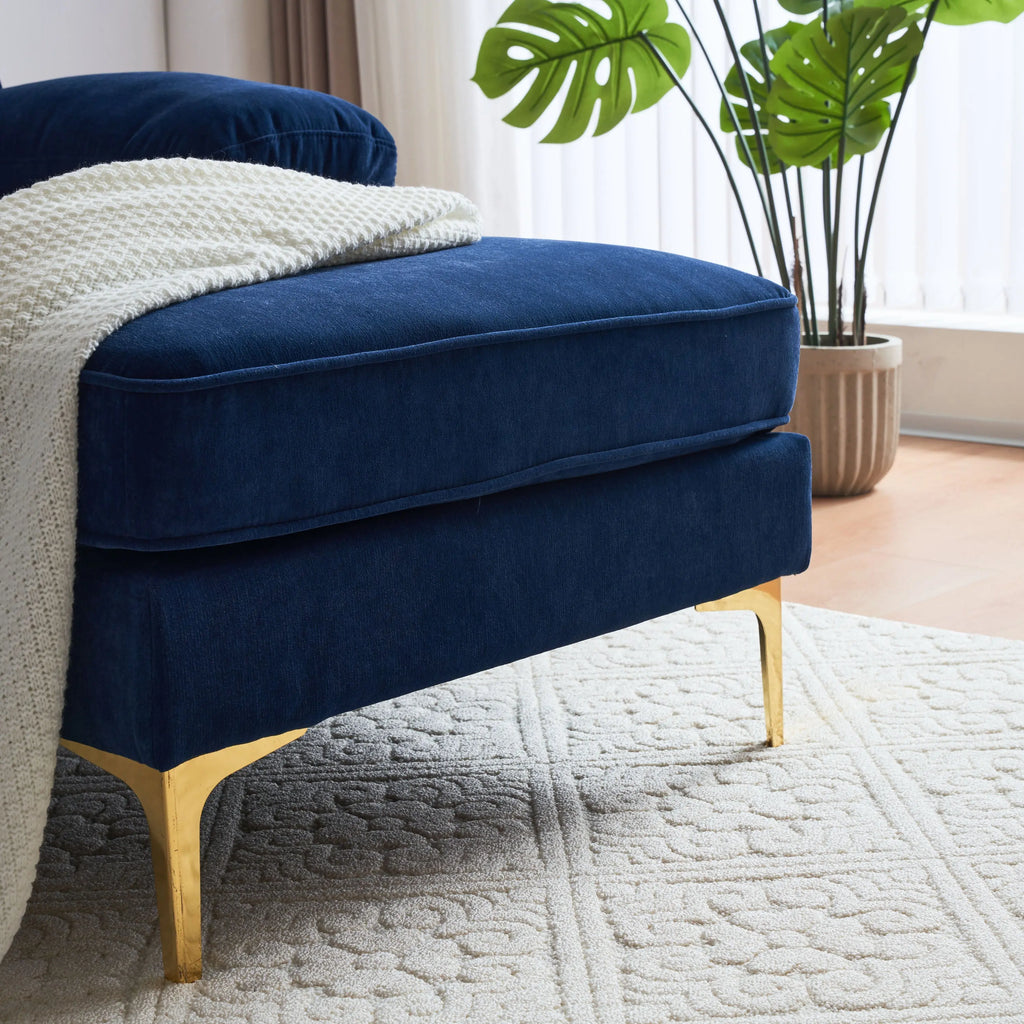 82.6' Modern Sectional Sofas Couches Velvet L Shaped Couches for Sangria Beech