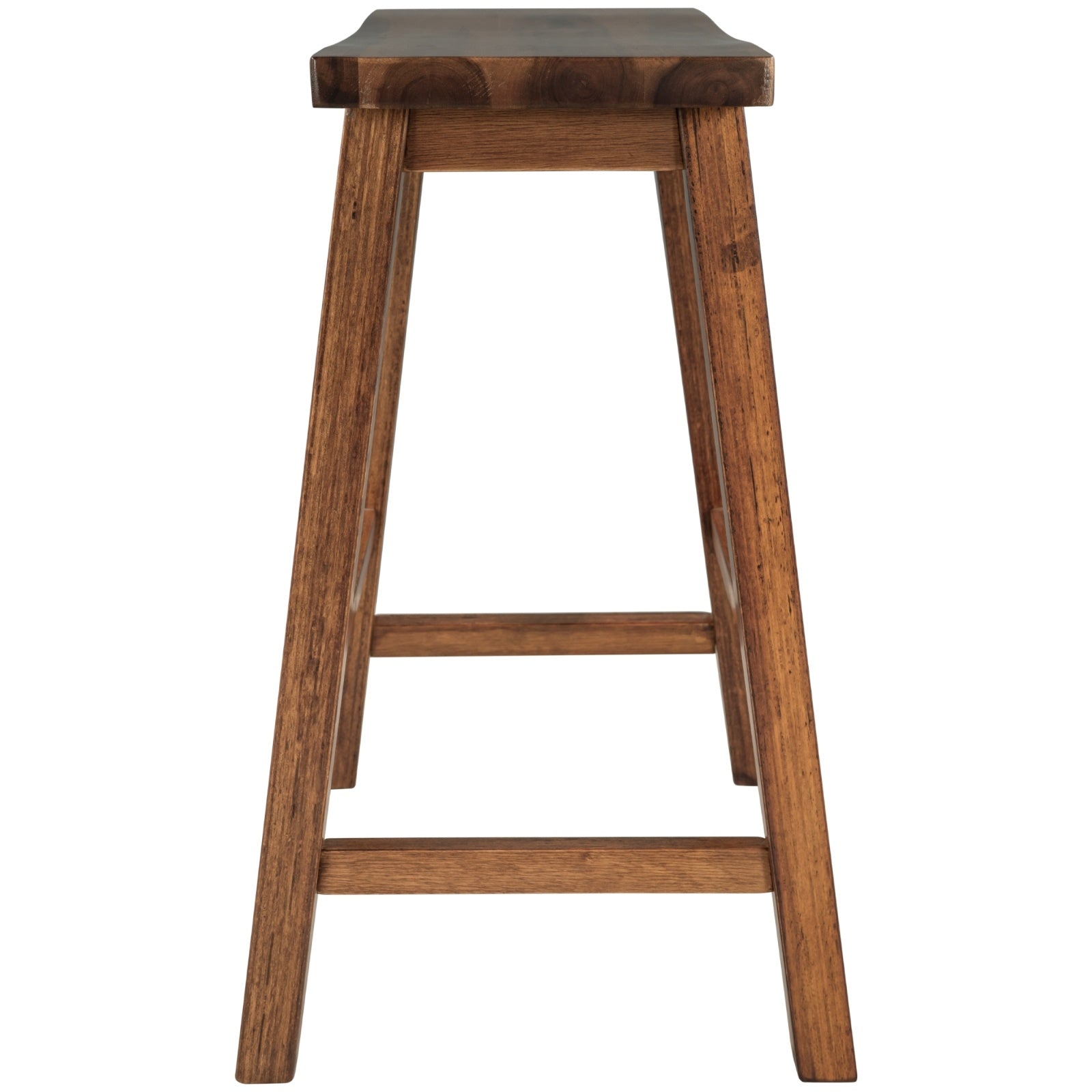 TOPMAX Farmhouse 2-Piece Counter Height Wood Dining Stools, Walnut