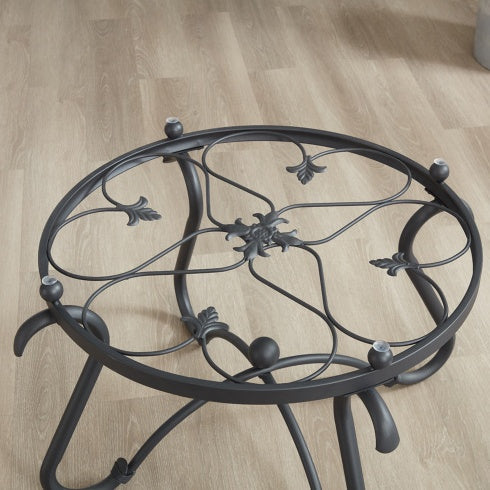 Suitable For Living Room 2-piece Tempered Glass Surface Coffee Table Set CJDropshipping