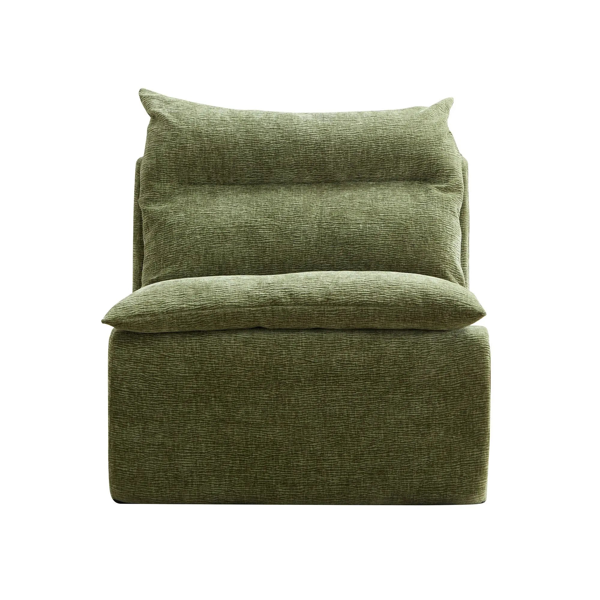 Accent Armless Chair Lazy Floor Seating, Single Sofa Lounger Leisure Sangria Beech