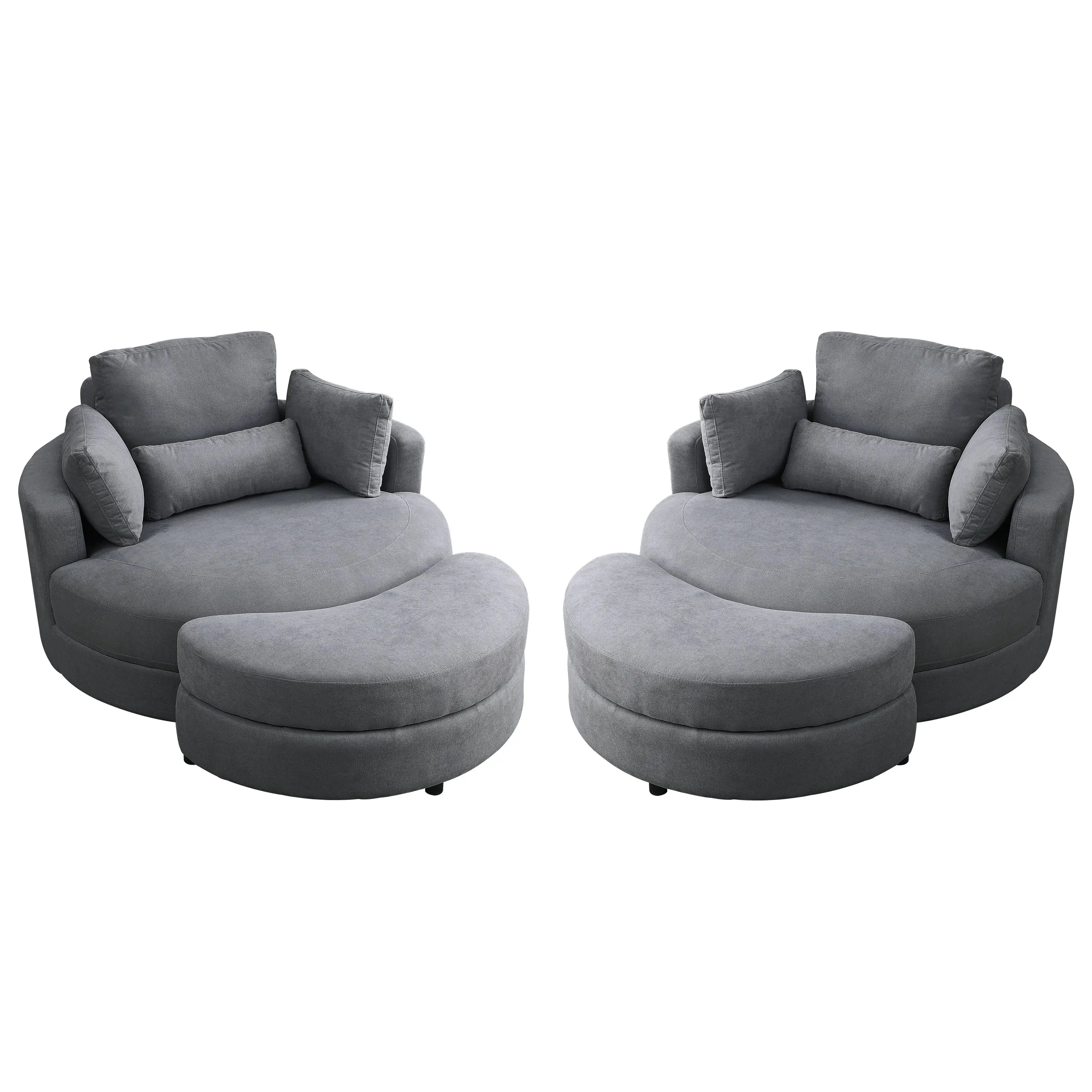 Swivel Accent Barrel Modern Dark Grey Sofa Lounge Club Big Round Chair Sangria Beech