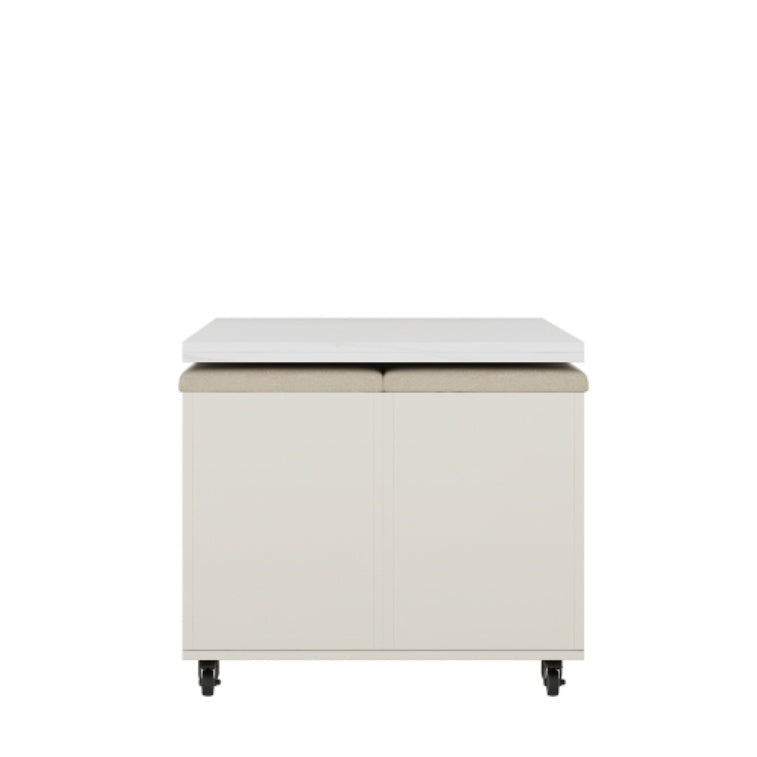 Modern Lift-Up Coffee Table With 4 Stools Set For Living Room Expandable 1 Hidden Storage 2 Drawers Space Saving Folding Dining Table CJDropshipping
