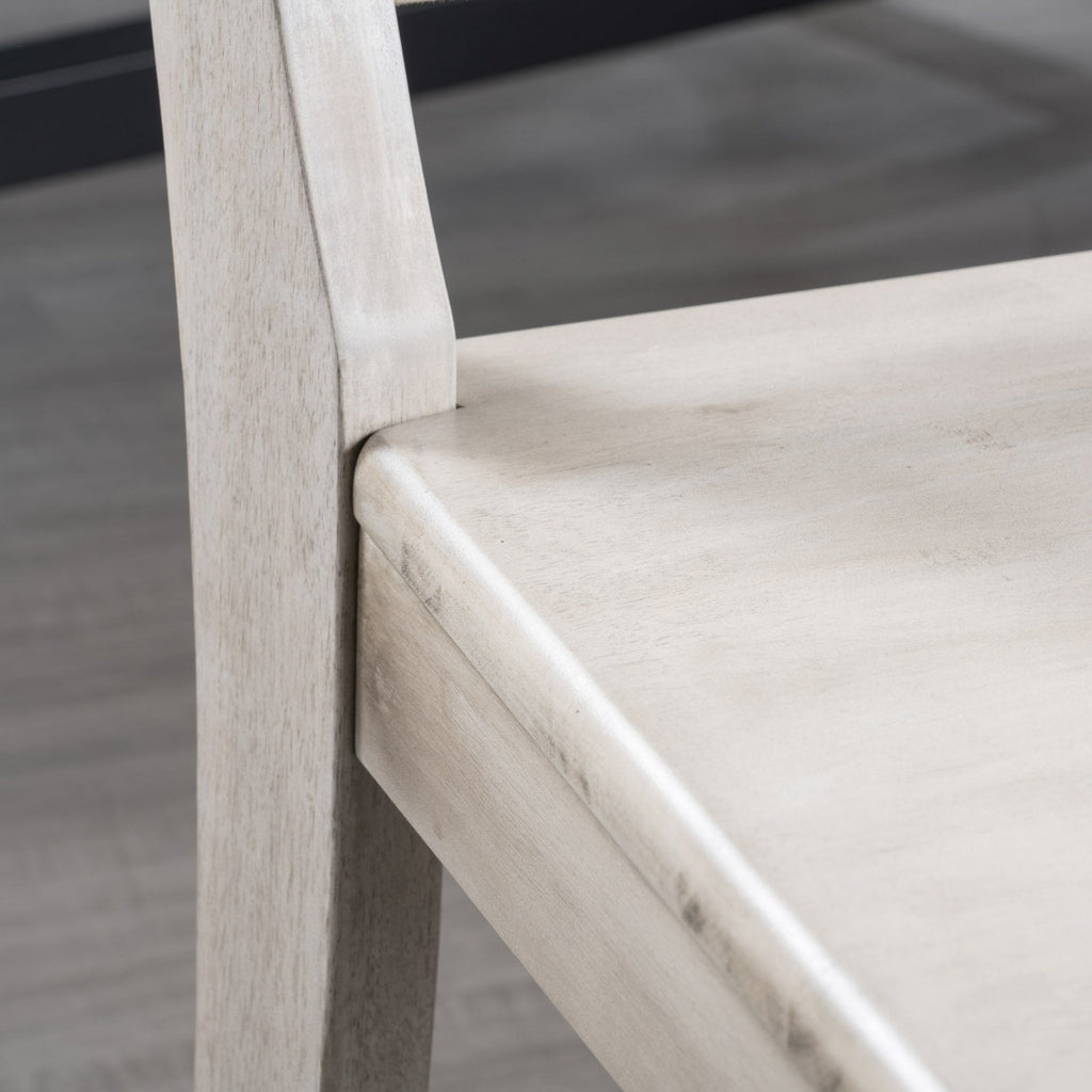 Acacia Wood Dining Chairs, Light Grey Wash, 21D X 17.75W X 35.5H Inch  Set Of 2 CJDropshipping