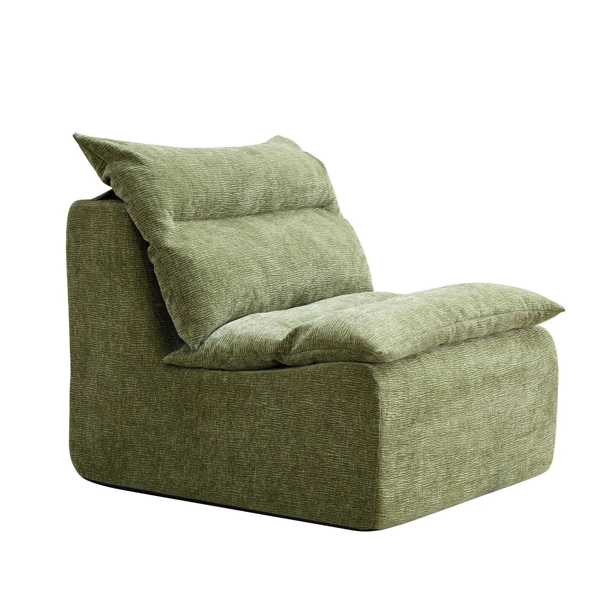 Accent Armless Chair Lazy Floor Seating, Single Sofa Lounger Leisure Sangria Beech