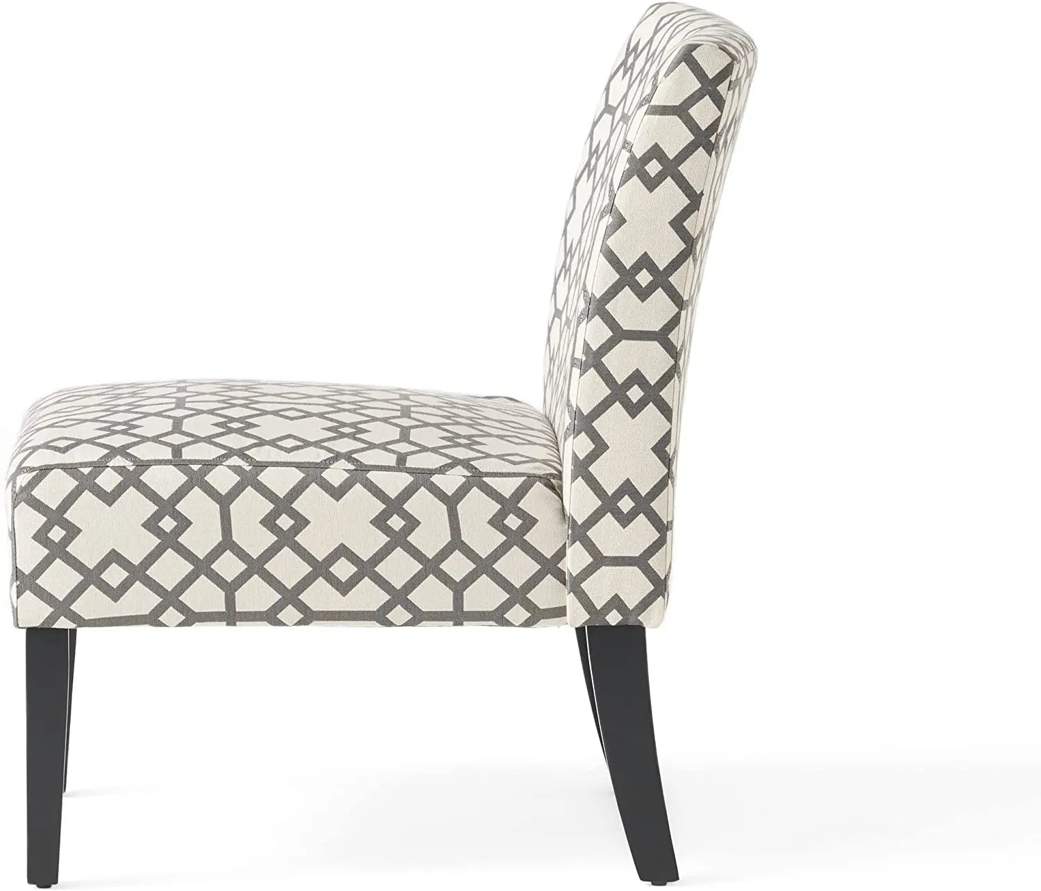 Grey Geometric Accent Chair by Christopher Knight Home Peach Maple
