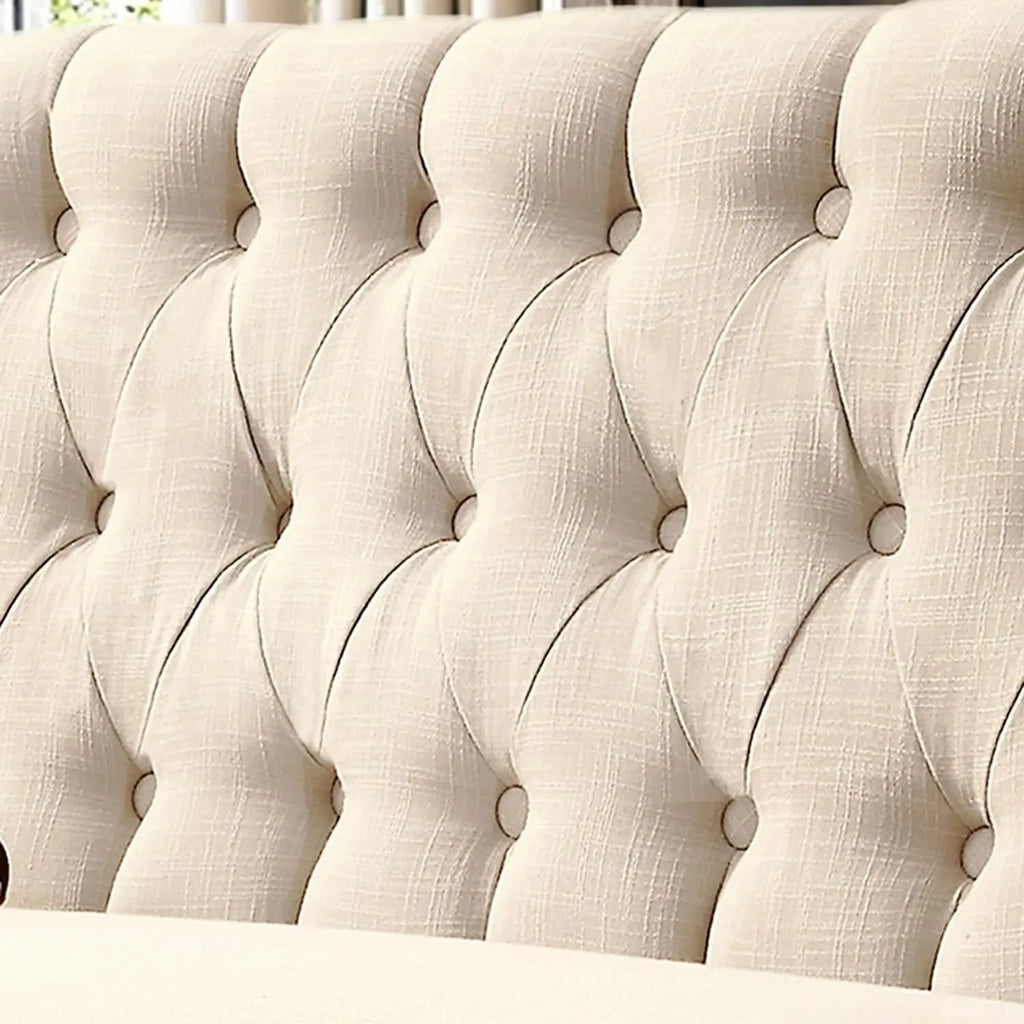 Beige Loveseat Sofa for Living Room Peach Maple