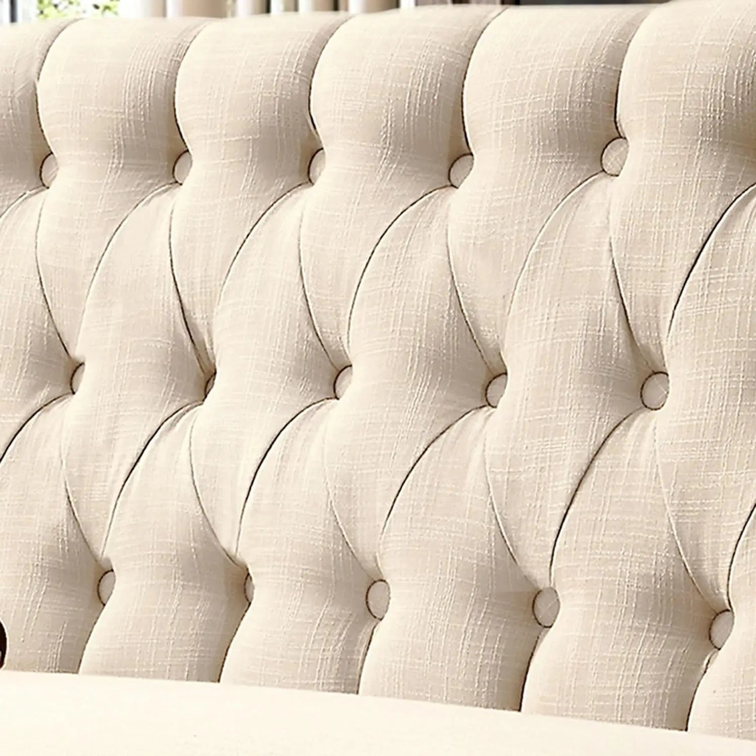 Beige Loveseat Sofa for Living Room Peach Maple