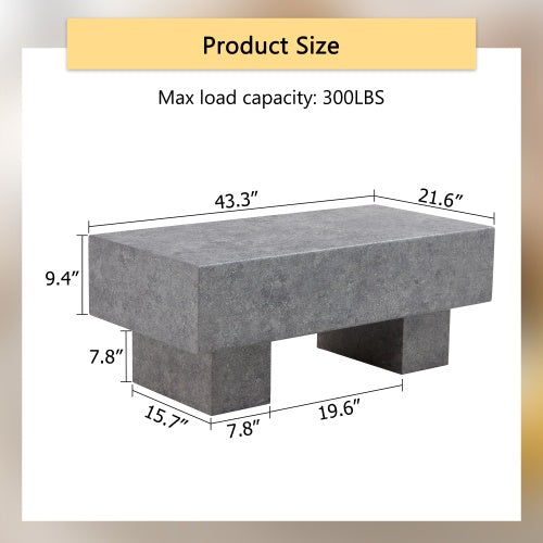 Modern Simple Gray Texture MDF Coffee Table  43.3x21.6x17.2 Practical Model.Making It An Ideal Addition To Any Living Room Or Apartment CJDropshipping