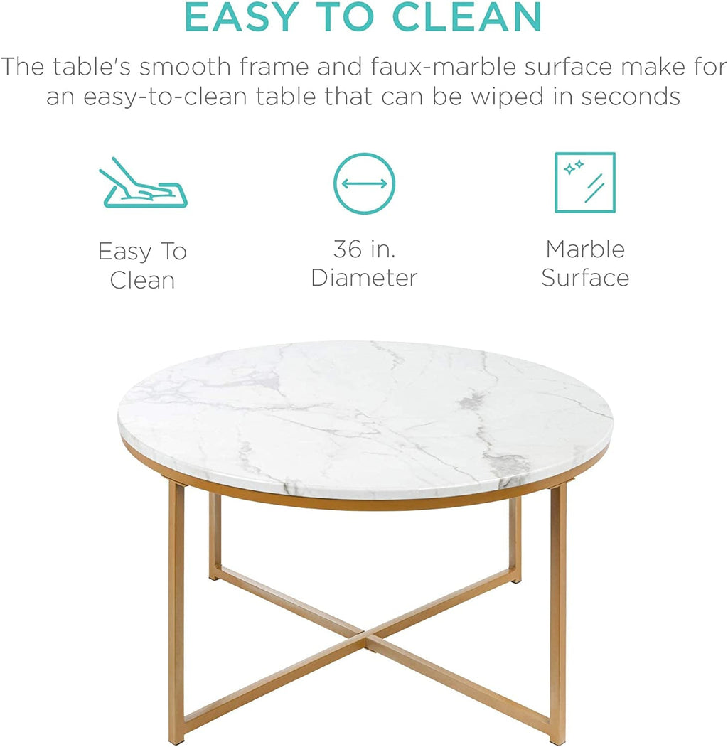Round Coffee Table, Modern Boho Home Décor Peach Maple