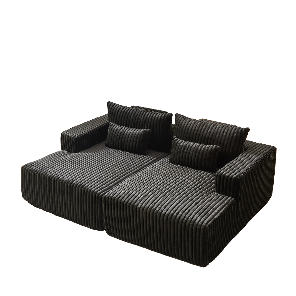 87" Oversized Sectional Lounge Chaise ,No Assembly Required,Cloud Sangria Beech