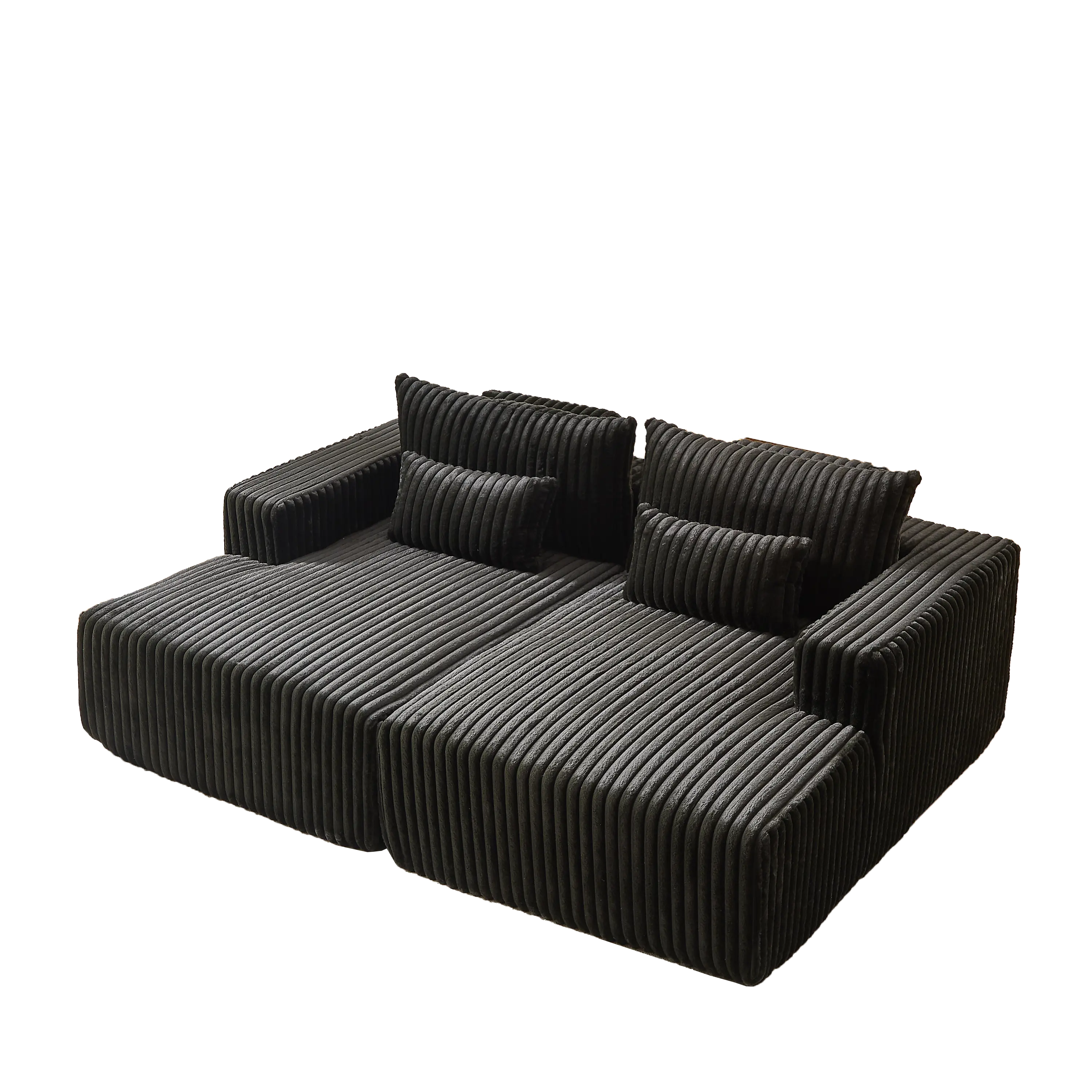 87" Oversized Sectional Lounge Chaise ,No Assembly Required,Cloud Sangria Beech