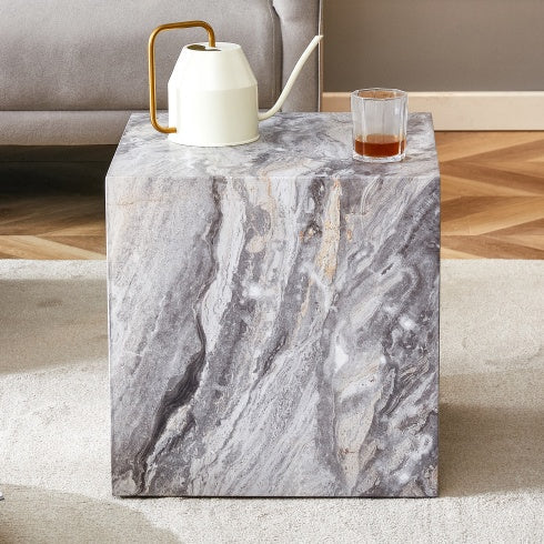 Elevate Your Living Space With This Modern MDF Coffee Table, Which Showcases Gray Textured Patterns. It Is Characterized By Stylish Design. CJDropshipping