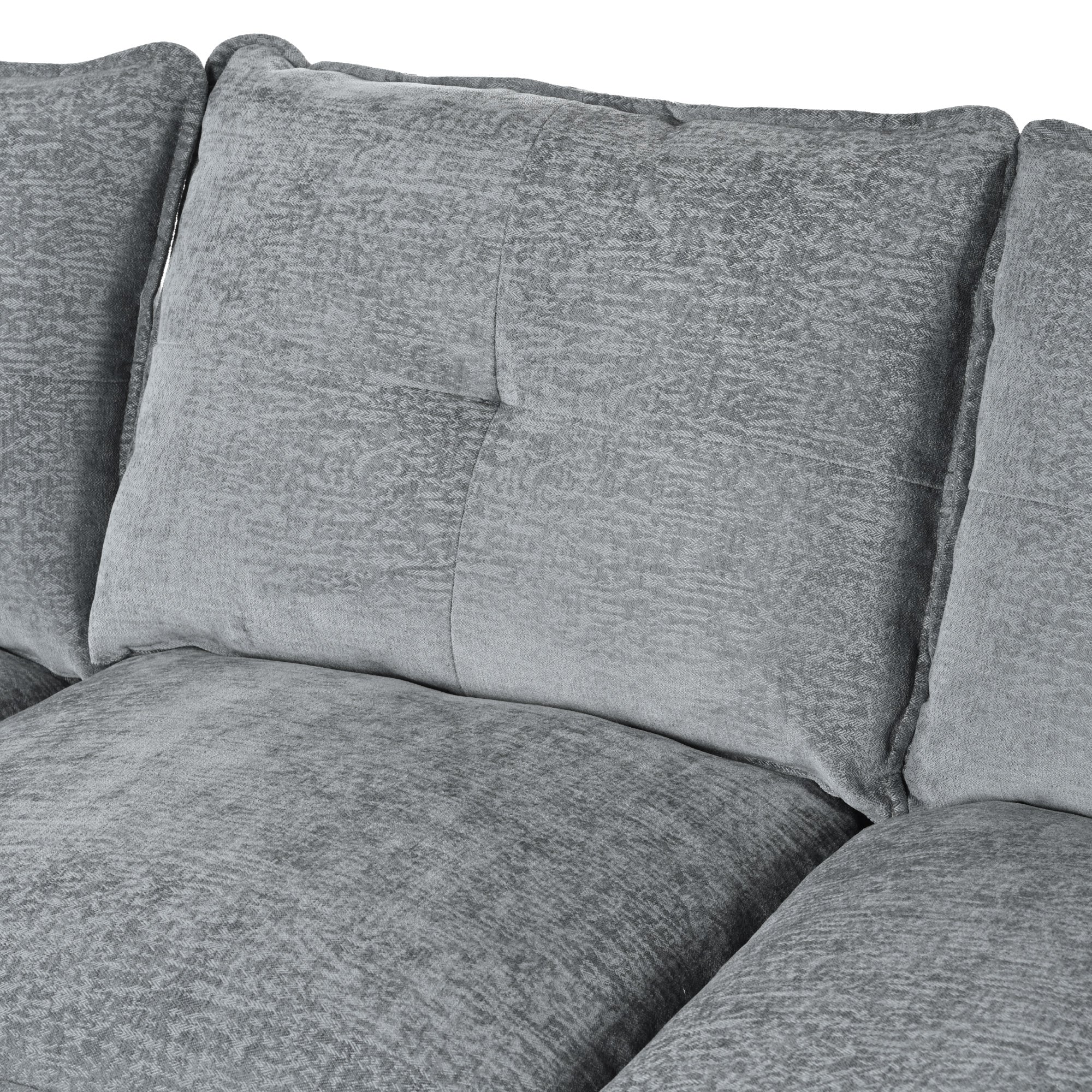 U-Shaped Chenille Sectional Sofa with Adjustable Armrest Pillows -