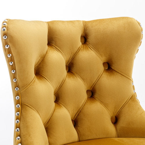 Swivel Velvet Barstools Adjusatble Seat Height From 25-33 Inch Gold,Set Of 2