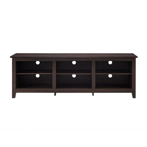 Modern Transitional 3-Shelf Open Storage TV Stand For Espresso