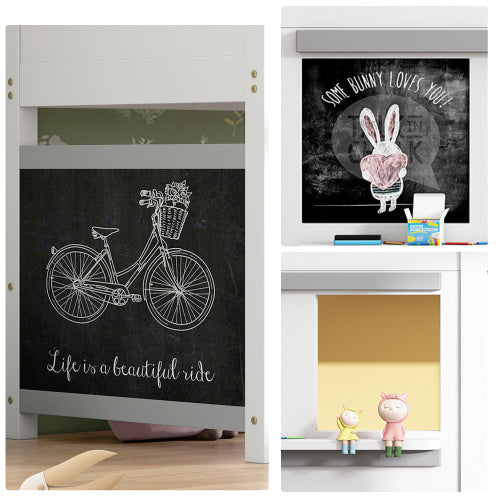 Household Bed, Children's Bed, Bunk Bed, With Two Boards, Anti-graffiti, With Small Shelf, 90x190cm, White