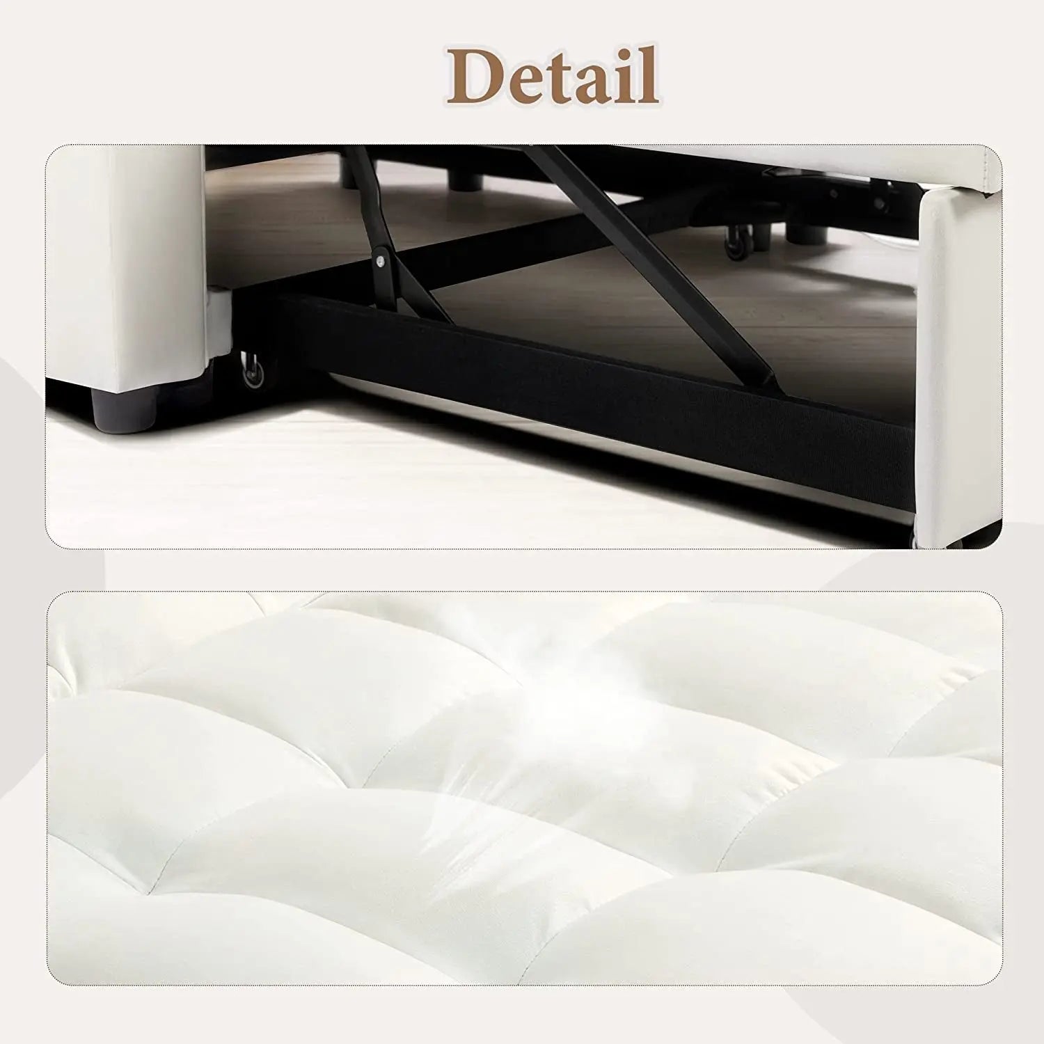 Multi-Functional Velvet Sleeper Sofa with Hidden Table Peach Maple