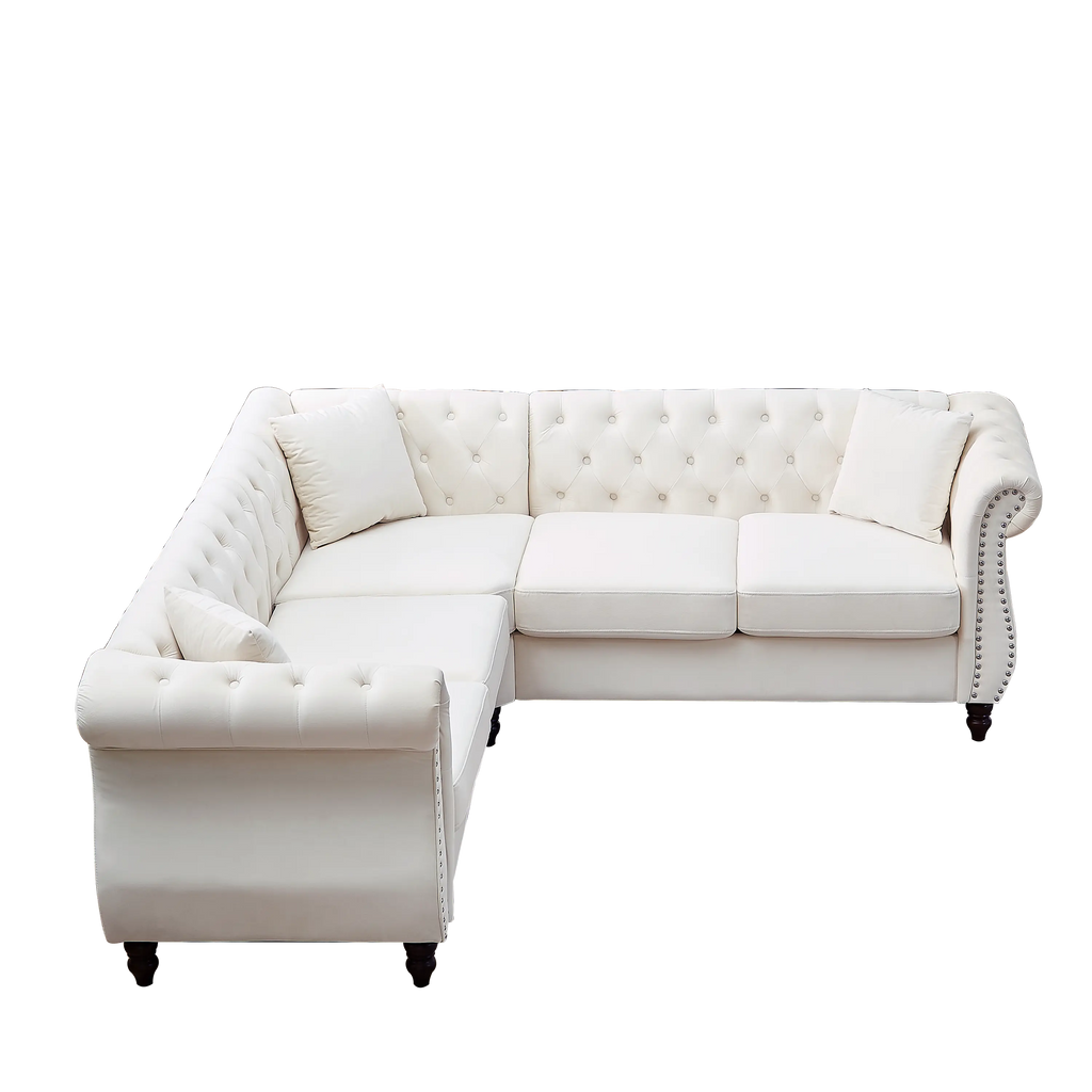 83.5-Inch Oversized Corner Sofa Covers, L-Shaped Sectional Couch, Sangria Beech