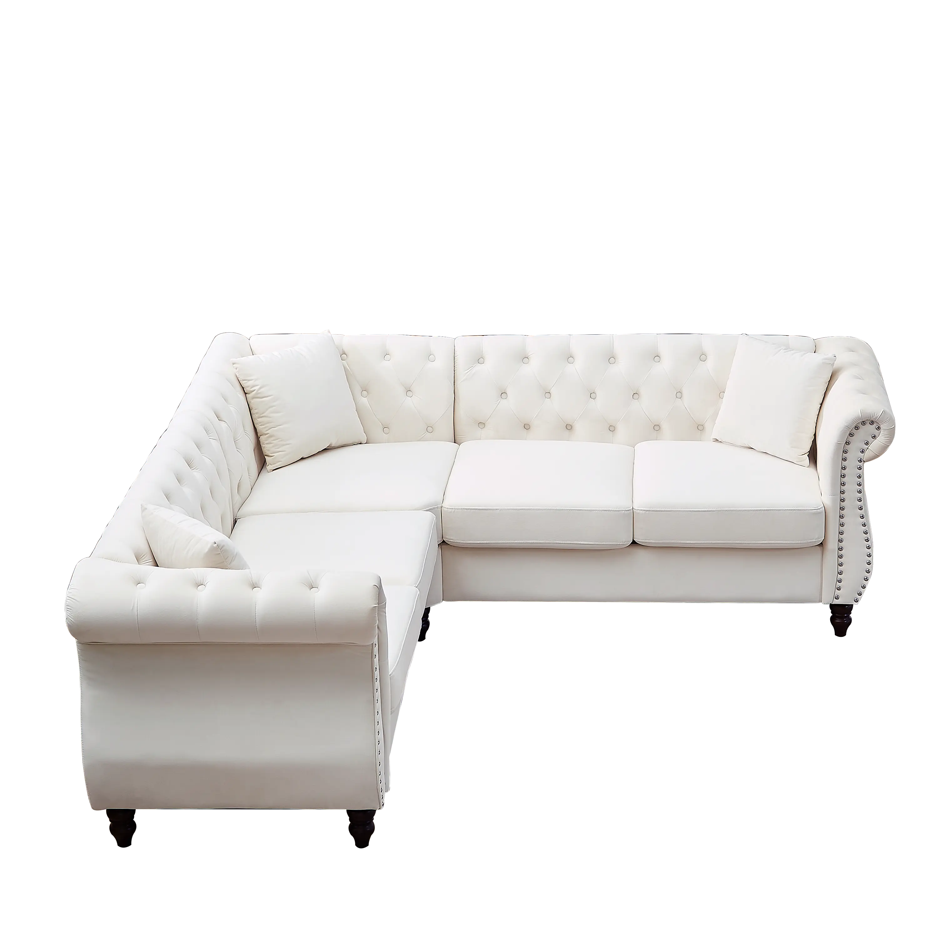 83.5-Inch Oversized Corner Sofa Covers, L-Shaped Sectional Couch, Sangria Beech