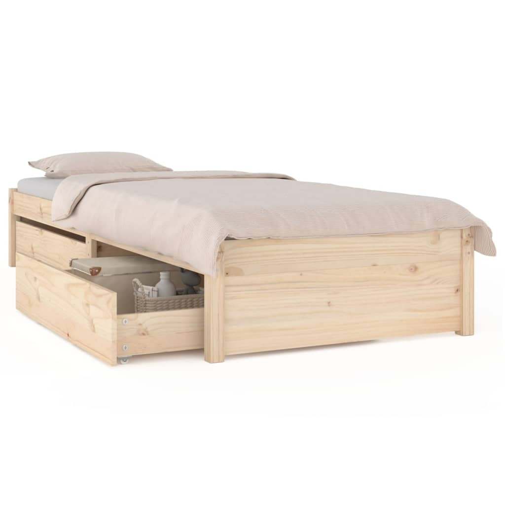 Bed with Drawers 75x190 cm