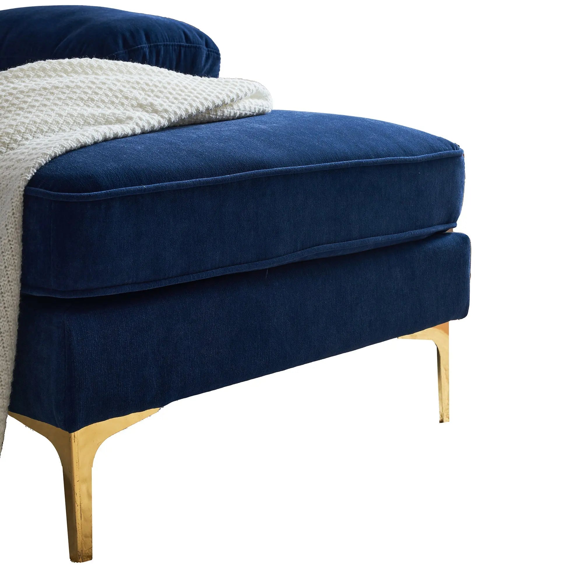 82.6' Modern Sectional Sofas Couches Velvet L Shaped Couches for Sangria Beech