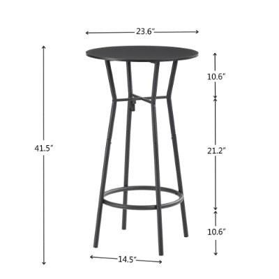 3 Bar Table And Chairs Set For Dining Room Industrial Counter Height Bar Chairs With Metal Back, Fabric Seat