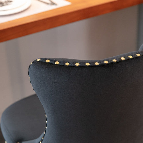 Golden Swivel Velvet Barstools Adjusatble Seat Height From 25-33 Inch Black,Set Of 2