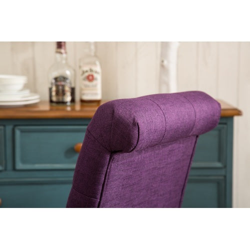 Habit Solid Wood Tufted Parsons Dining Chair, Set Of 2, Purple