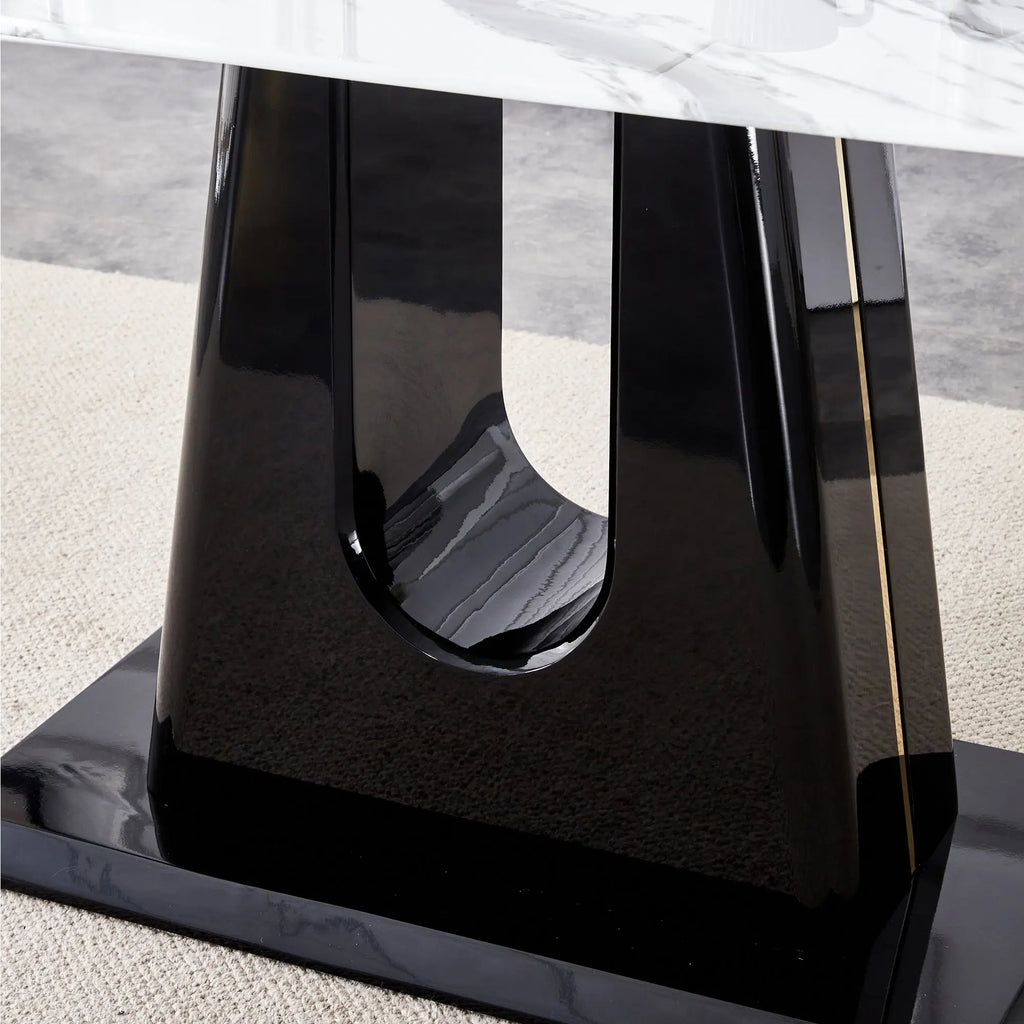 Table and chair set, modern and minimalist dining table, imitation Sangria Beech